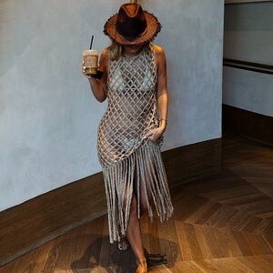 Crochet fringe coverup